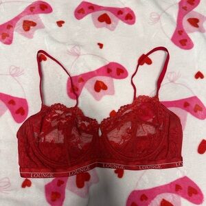 Lounge Red Lace Bralette